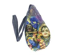 Aashita Creations Radha Krishna Printed Japa Bag/Chanting Bag with Zip Pocket