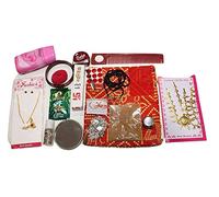 Aashita Creations Reliable Fabric SHRINGAR Set for MATA Rani Combo, Multicolour