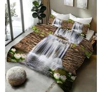 AASIRA 3D Printed Fall Reversible Duvet Cover Super King Size for Adults Nature Landscape Bedding Set Soft Microfiber Room Decor Quilt Cover with Zipper Closure, 2 Pillowcase 2G34