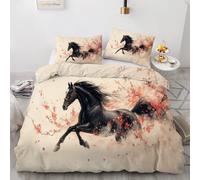 AASIRA 3D Printed Horse Reversible Duvet Cover Super King Size for Adults Animals Bedding Set Soft Microfiber Room Decor Quilt Cover with Zipper Closure, 2 Pillowcase fg98