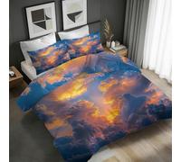 AASIRA Small Double Duvet Cover Set 3 Pieces Sunset Clouds Bedding Set
