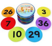 Aaskuu 36 Pack Carpet Markers with Numbers 1-36 for Teachers and Kids Classroom 10cm