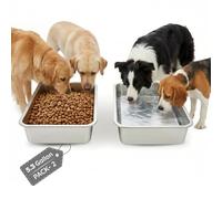 AASPIRE PETS 2PCS Stainless Steel 5.3 Gallon Dog Bowls, Large Pets Heavy Duty Metal Food & Water Bowls for XL Dogs, High Capacity, Rust Resistant, Farm, Animal Shelter, Indoor & Outdoor Use 3.93 Inch