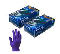 Aasram Aurelia Sonic 100 Nitrile Examination Gloves - Powder Free, Latex Free, Blue, Ambidextrous, Textured Fingertips - 2 x 100 Pack (200 Gloves Total), Size - (Medium)