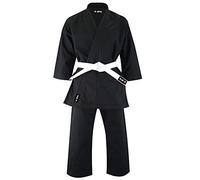 Aasta Karate Gi Suit Uniform Martial Arts Kit with white belt Polyester Cotton Blend, Light Weight, Judo Taekwondo karate suits for Men (Black, 8/210)