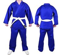Aasta Karate Gi Suit Uniform Martial Arts Kit with white belt Polyester Cotton Blend, Light Weight, Judo Taekwondo karate suits for Kids (Blue, 000/110)