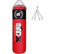 Aasta Red 5 Ft, Filled Punch Bag, Kick Boxing Rex Leather 30-35 kg, With Chain Only