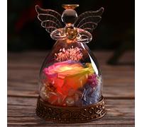 Aastin Angel Gifts for Women, Preserved Rose in Angel Glass with LED Light for Valentine's Day, Anniversary, Mother's Day, Birthday, Children's Day, Thanksgiving, Christmas (Multicolor)