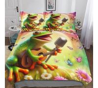 AASWDDS Animal Frog Bedding Set Duvet Cover Set Comforter Cover 3 Pieces For Kids Teens Microfiber Soft Poly Quilt Cover Double (200x200cm)