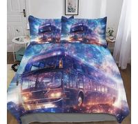 AASWDDS Bus Car Duvet Cover Set Quilt Covers With Pillowcases Soft Bedding Sets 2PCs Set, for Kids Adult Bed Linen Comforter Cover Single(135x200cm)
