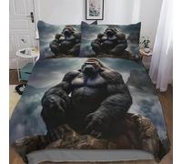 AASWDDS Gorilla Soft Microfiber Duvet Cover with Pillowcases Comforter Cove Polyester Quilt Covers for Adults Teenager Kids Bedding King(220x240cm)