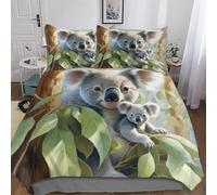 AASWDDS Koala Comforter Cover Bedding Set Kids Duvet Cover Bedspread Cover with Pillowcase Soft Quilt Cover for Youth And Adult Double (200x200cm)