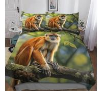 AASWDDS Monkey Duvet Cover Set Microfibre Soft Quilt Covers Easy Care Cover Bedding Sets with Pillowcase for Teen Adult Kids King(220x240cm)