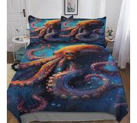 AASWDDS Octopus Duvet Cover Print Bedding Comforter Cover for Boys And Girls Soft Microfiber Quilt Cover 3 Piece with Pillowcase King(220x240cm)