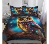 AASWDDS Owl Duvet Cover 3 Piece Soft Microfiber Quilt Cover Bedding Sets with Pillowcases for Kids Adult Comforter Cover King(220x240cm)