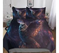 AASWDDS Owl Soft Microfiber Duvet Cover with Pillowcases Comforter Cove Polyester Quilt Covers for Adults Teenager Kids Bedding King(220x240cm)