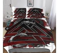AASWDDS Viking Myth Soft Microfiber Duvet Cover with Pillowcases Comforter Cove Polyester Quilt Covers for Adults Teenager Kids Bedding Single(135x200cm)