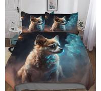 AASWDFR Animal Chihuahua Comforter Cover Set Microfibre Bedding Set Duvet Cover with Pillowcases Soft Quilt Cover 3 Pcs For Boys Girls King(220x240cm)
