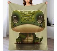 AASWDFR Crocodile Blanket Throw Bedspread Soft Fluffy Warm Light Flannel Fabric Perfect for Adults Or Children's Gifts 130×150cm