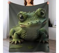 AASWDFR Crocodile Plush Throw Blanket for Girls Boys Kids Sofa Couch Bedroom Fleece Blankets Soft Four Seasons 150×200cm