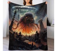 AASWDFR Cthulhu Invasion Throw Blanket, Soft Microfiber Fluffy Flannel Blankets for Bed Sofa Couch Settees, Kids Adult Gift Travel 130×180cm