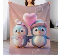 AASWDFR Cute Penguin Blanket, Flannel Throw Super Soft Cozy Warm Throws,for Nap Blankets, Couch And House Decor Gift Idea 130×180cm