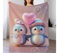 AASWDFR Cute Penguin Throw Blanket - Soft, Warm, Cozy, Blankets for Couch And Bed - Throws for Sofa for Kids Teen Young Boys Girls, 150×200cm
