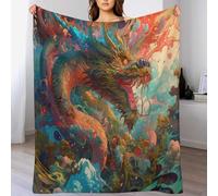 AASWDFR Dragon Throw Blanket Kids Boys Girls Throws Printed Fluffy Soft Cozy Plush Blankets for Couch Bed Sofa 140×180cm