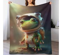 AASWDFR Fleece Blanket Frog Throw for Sofa & Bed, Plush Cozy Fuzzy Throws, Super Soft And Warm Fluffy Blanket for All Seasons, 130×180cm