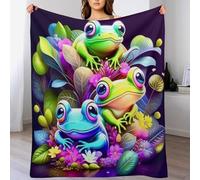 AASWDFR Frog 3D Blankets Super Soft Cosy & Warm Blanket for Sofa Or Bed Flannel Machine Washable Comfortable & Stylish 140×180cm