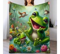 AASWDFR Frog Blanket, Flannel Throw Super Soft Cozy Warm Throws,for Nap Blankets, Couch And House Decor Gift Idea 130×150cm