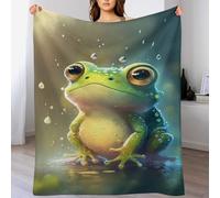 AASWDFR Frog Throw Blanket, Super Warm, Flannel, Elegant, Fluffy Decoration Blankets for Sofa, Armchair, Couch And Bed, 130×180cm
