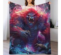AASWDFR Gorilla Blanket Soft Cozy Blankets Throw Couch Bed Print Couch And House Decor Throws for Sofa for Kids Boys Girls, 130×150cm