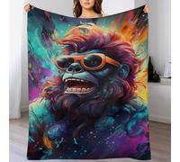 AASWDFR Gorilla Throw Blanket, Soft Lightweight Blankets Breathable And Moisture Absorption for All Season for Couch/Bed, 180×200cm