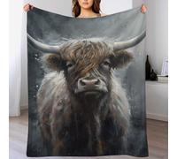 AASWDFR Highland Cow Blanket Anti Pilling Fleece Throw Blankets for Sofa Bed 3D Throws Soft Four Seasons Living Room Travel Outdoor 150×200cm