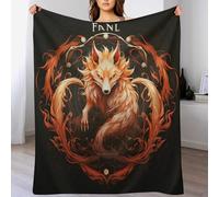 AASWDFR Nine Tailed Fox Blanket - Flannel Sofa Versatile Blankets Fluffy Soft Throw for Bed And Couch Travel For Kids Girls 100×130cm