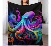 AASWDFR Octopus Blanket Warm Adult Super Soft Blankets Anti-pilling Machine Washable Throw For Adults & Kids 130×150cm