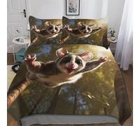 AASWDFR Sugar Glider Bedding Set Duvet Cover Soft Quilt Cover for Kids, Girls, Boys And Teens 3 Pieces with Pillowcase Cosy Bed Linen King(220x240cm)