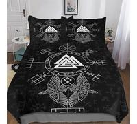 AASWDFR Viking Myth Bedding Quilt Cover 3 Pieces Sets Soft Duvet Cover Comfortable Duvet Cover with Pillowcases For Boys Girls Double (200x200cm)