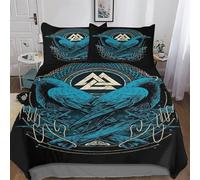 AASWDFR Viking Myth Bedding Set Duvet Cover with Pillowcase Soft Microfiber 3D Quilt Cover 2 Pieces For Boys, Girls And Teenagers Single(135x200cm)