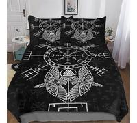 AASWDFR Viking Myth Bedding Sets with Pillowcase Soft Duvet Cover Microfiber 3Pcs Set Quilt Cover for Kids Youth Adult Comforter Cover King(220x240cm)