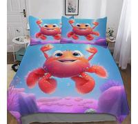 AASWSWW Crab Duvet Cover Bedding Set Soft Microfiber Quilt Covers 3 PCs with Pillowcase For Boys, Girls Comforter Cover Double (200x200cm)