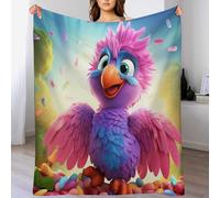 AASWSWW Cute Parrot Blanket - Flannel Sofa Versatile Blankets Fluffy Soft Throw for Bed And Couch Travel For Kids Girls (130×150cm)