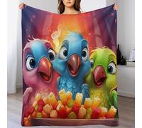 AASWSWW Cute Parrot Soft Throw Plush Blanket Soft Flannel Material - Home Decor Bed, Couch, Sofa Travel Nap Throws Blankets (100×130cm)