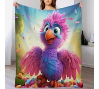 AASWSWW Cute Parrot Throw Blanket Soft Plush Thick Cosy Fuzzy Fluffy Machine Washable Flannel Blankets for All Season Use Bedroom Couch (150×200cm)