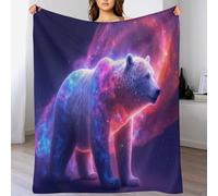 AASWSWW Galaxy Polar Bear Blanket Throw Super Soft Warm Lightweight Cozy Blankets for Children, Young Girls Or Adult for Couch Bed Sofa （130×150cm）