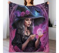 AASWSWW Halloween Witch Throw Blanket - Soft, Warm, Cozy, Blankets for Couch And Bed - Throws for Sofa for Kids Teen Young Boys Girls, （140×180cm）