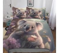 AASWSWW Koala Bedding Set Duvet Cover Set Comforter Cover 3 Pieces For Kids Teens Microfiber Soft Poly Quilt Cover Double (200x200cm)