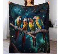 AASWSWW Parrot Soft Plush Throw Blanket Warm Cozy Fur Throws for Sofa, Couch, Chair, Anti-pilling Quality Washable Bed Blankets, (140×180cm)