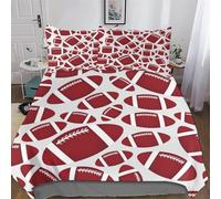 AASWSWW Rugby Bedding Set Soft 2PCs Breathable Quilt Cover with Pillowcase 3D Duvet Cover Set Comforter Cover For Boys Girls Single(135x200cm)